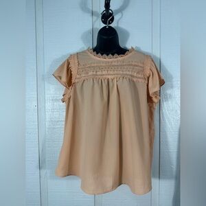 Perch Peach Short Sleeve Top Size 1XL EUC